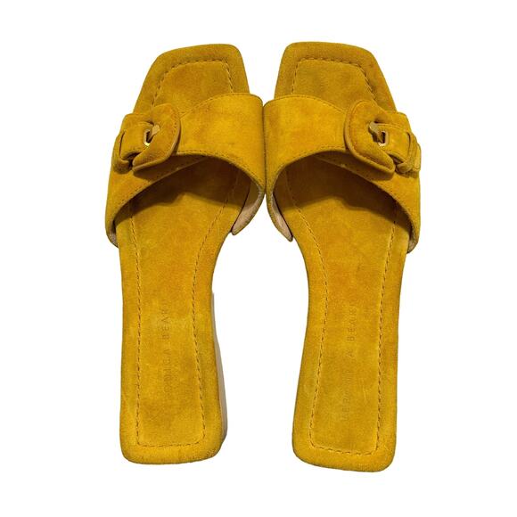 Veronica Beard Clog Sandals in Saffron Suede, Size 8 - Picture 1 of 14